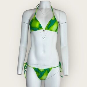 Outcast | Tie-Dye Bikini Set with Starfish Charm | Green | XS